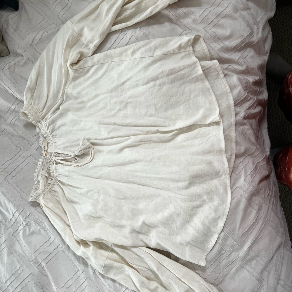 Cream Long Sleeve Blouse